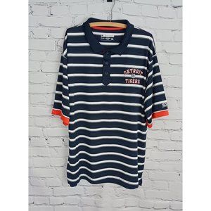 Men's Detroit Tigers Navy Striped Polo Sz XL